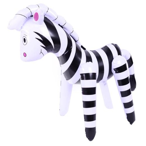 Inflatable BlowUp Zebra Toy Party Favour Blue Inflatable