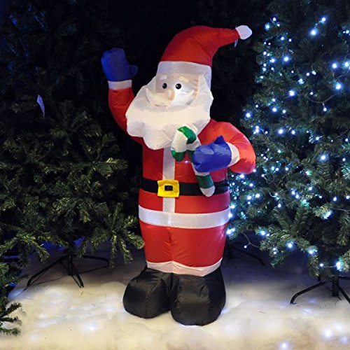 4ft INFLATABLE SANTA LIGHT UP 3 LED INDOOR OUTDOOR *UK PLUG* WATERPROOF