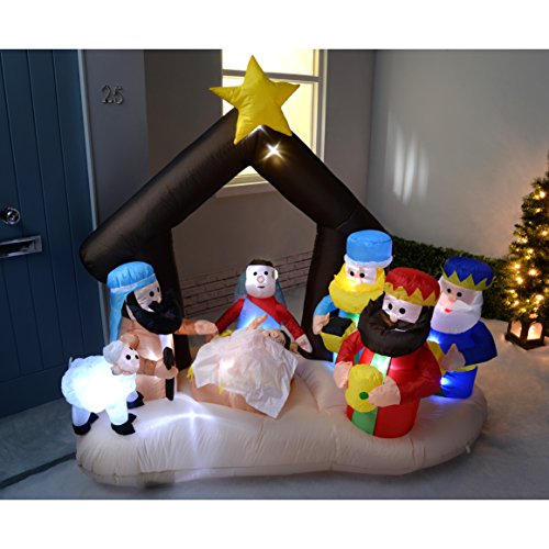 WeRChristmas 160 cm Large PreLit "Nativity Scene" Inflatable Christmas
