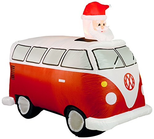 Inflatable VW camper van with Santa in red  Inflatable