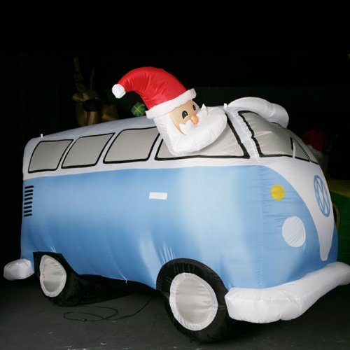 InflatableLEDLitSantainRetroVWCamperVanBlue01 Inflatable