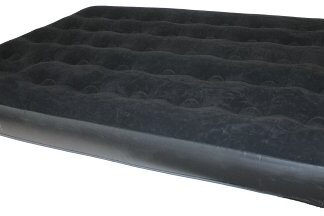 Yellowstone Deluxe Double Flock Airbed with built in foot Pump - Black