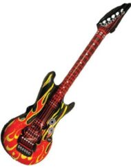 2-x-Flame-Red-Black-Inflatable-Electric-Rock-Guitars-106-cm-0 2 x Flame Red / Black Inflatable Electric Rock Guitars 106 cm