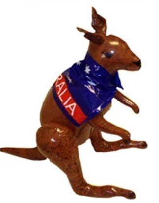 Inflatable Kangaroo - 65cm With Aussie Flag Cape