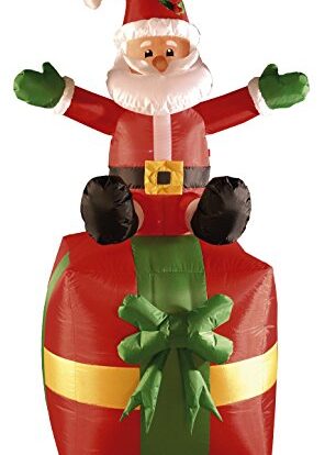 Brite Ideas Inflatable Red Present with Santa Sat on Top 180 cm