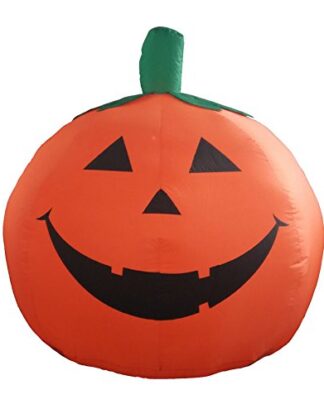 WeRChristmas 120 cm Large Pre-Lit "Pumpkin" Inflatable Halloween Decoration with LED Lights and Fan, Multi-Colour