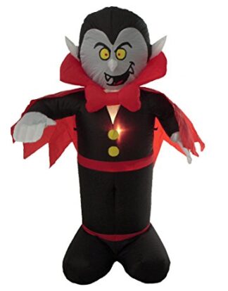 WeRChristmas 120 cm Large Pre-Lit "Vampire" Inflatable Halloween Decoration with LED Lights and Fan, Multi-Colour