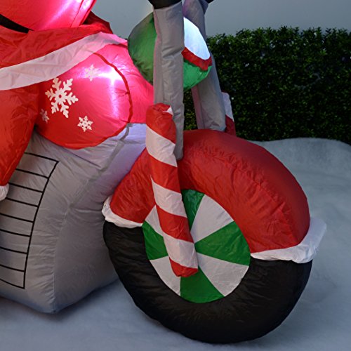 werchristmas 150 cm large pre lit santa motorcycle inflatable christmas decoration with led lights and fan multi colour inflatable - Large Inflatable Christmas Decorations werchristmas 150 cm large pre lit santa motorcycle inflatable christmas decoration with led lights and fan multi colour inflatable - Large Inflatable Christmas Decorations