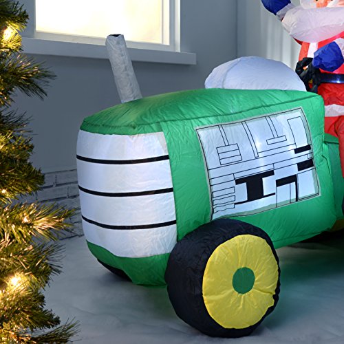 WeRChristmas 150 cm Large PreLit "Santa Tractor" Inflatable Christmas