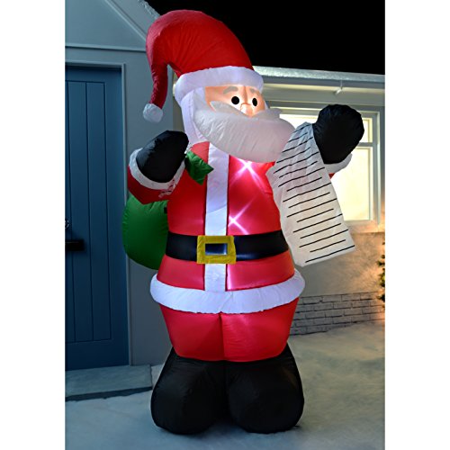 werchristmas 180 cm large pre lit santa inflatable christmas decoration with led lights and fan multi colour inflatable - Large Inflatable Christmas Decorations werchristmas 180 cm large pre lit santa inflatable christmas decoration with led lights and fan multi colour inflatable - Large Inflatable Christmas Decorations