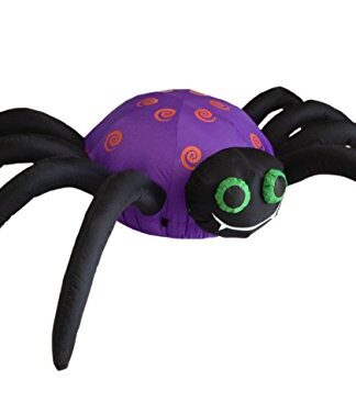 WeRChristmas 240 cm Large Pre-Lit "Spider" Inflatable Halloween Decoration with LED Lights and Fan, Multi-Colour