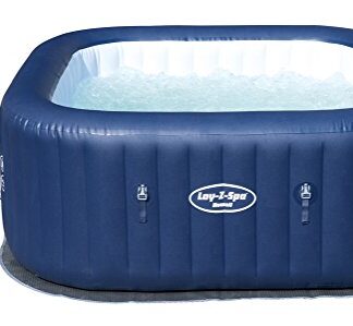 Lay-Z-Spa Hawaii Airjet Square Inflatable Portable Hot Tub Spa, 4-6 Person